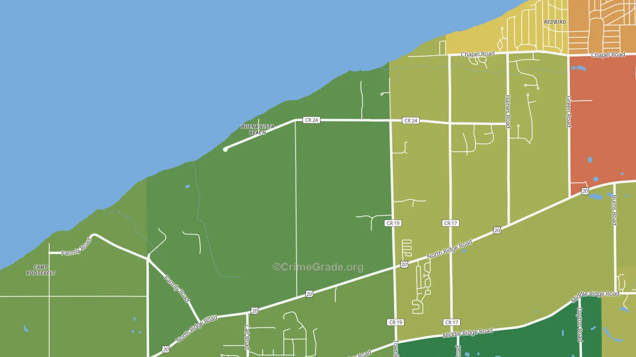 North Perry, OH Map of Theft Rates