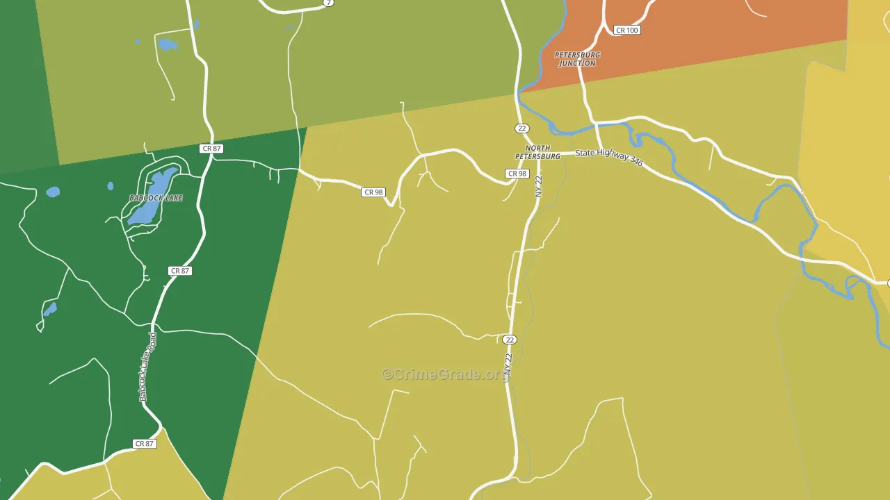 North Petersburg, NY Map of Theft Rates