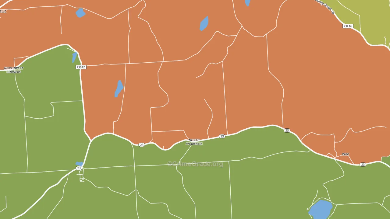 North Pharsalia, NY Map of Theft Rates