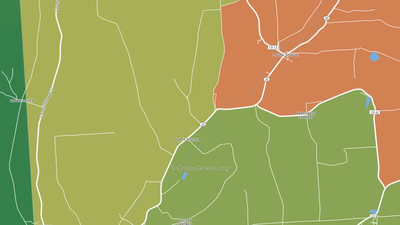 North Pitcher, NY Map of Theft Rates