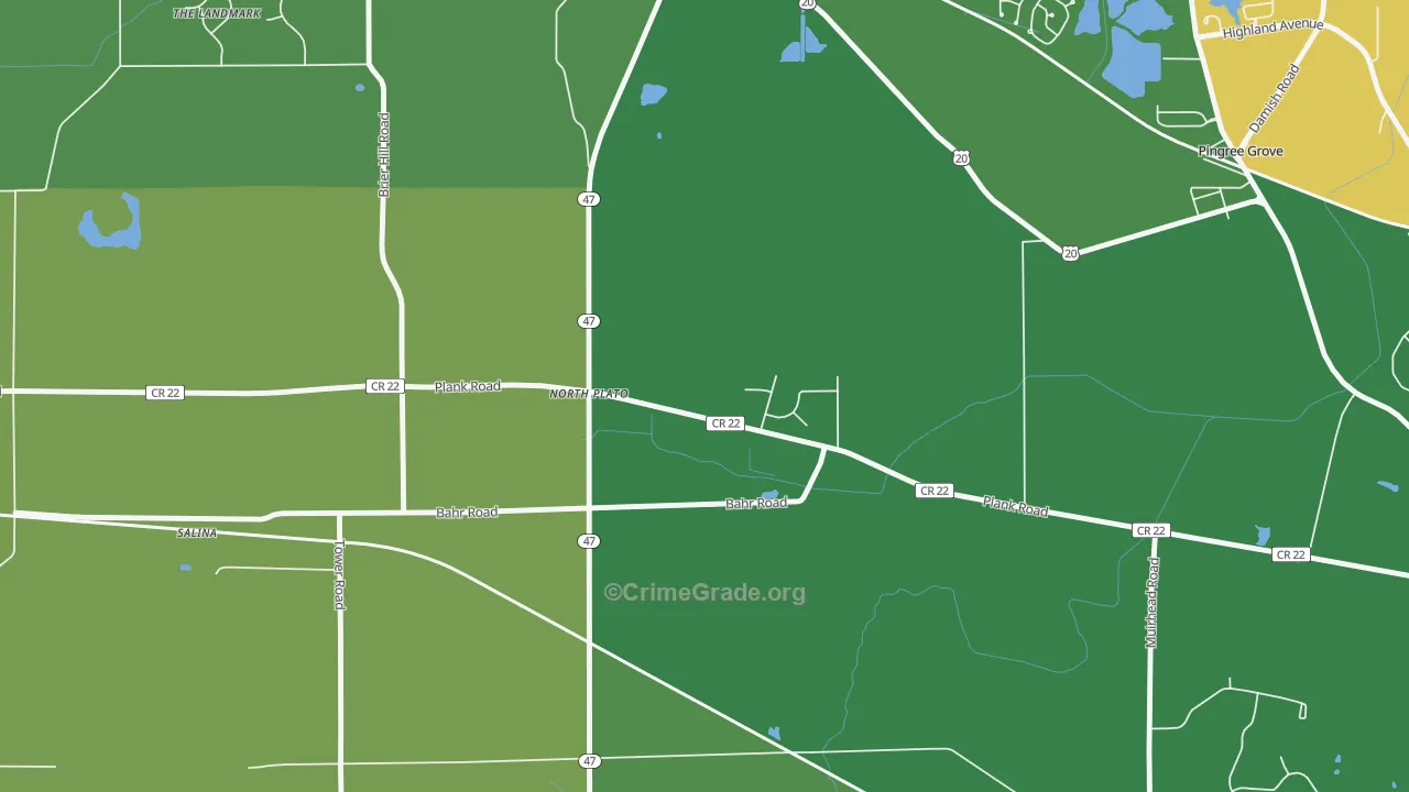 North Plato, IL Map of Theft Rates