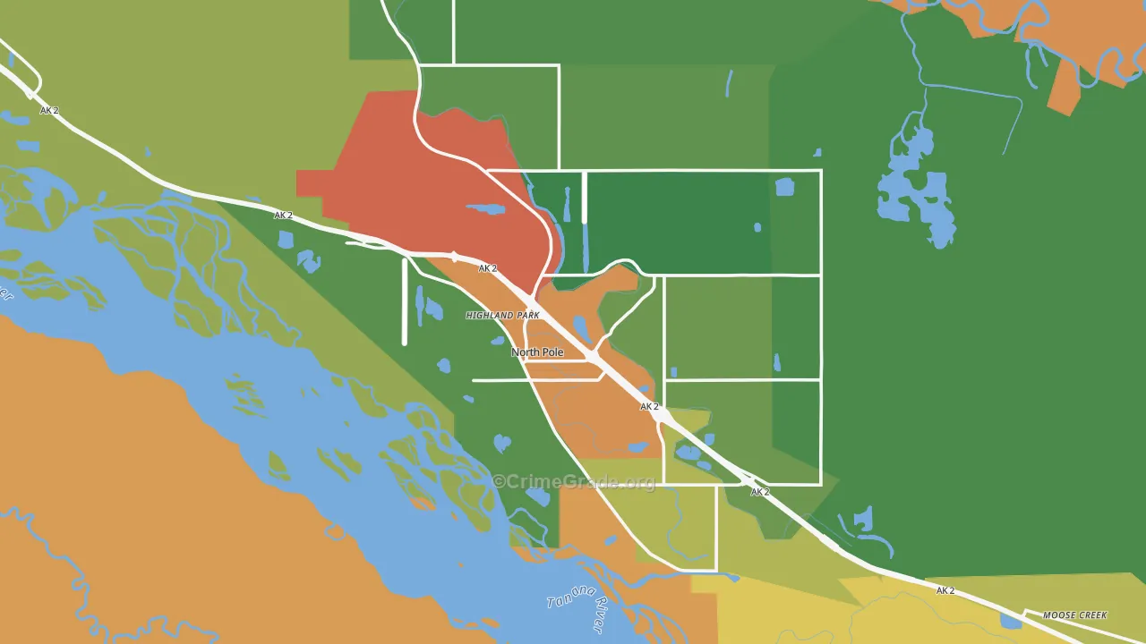 North Pole, AK Map of Theft Rates