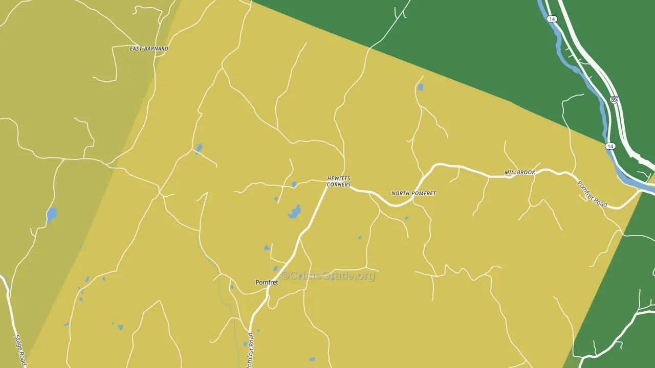 North Pomfret, VT Map of Theft Rates