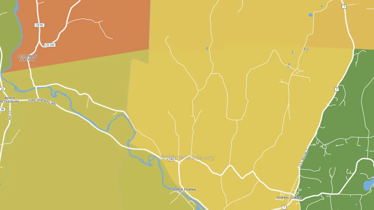 North Pownal, VT Map of Theft Rates