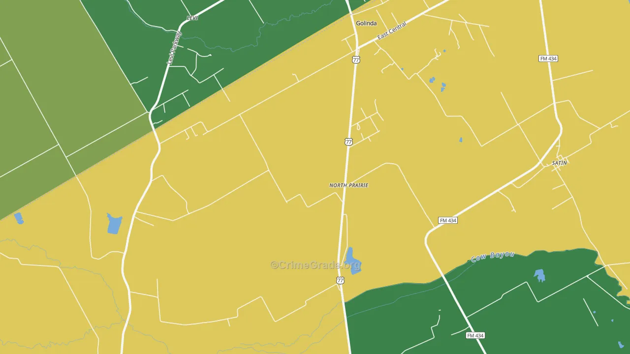 North Prairie, TX Map of Theft Rates