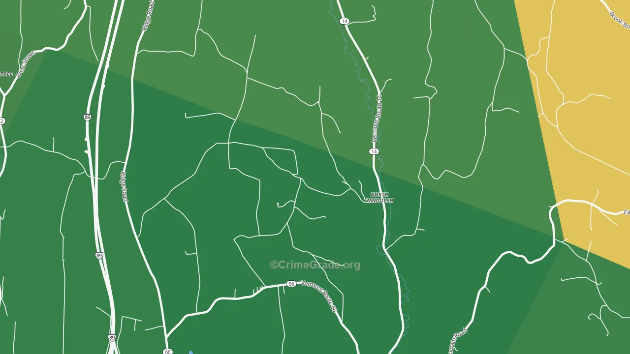 North Randolph, VT Map of Theft Rates