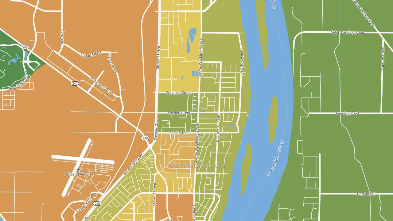 North Richland, Richland, WA Map of Theft Rates