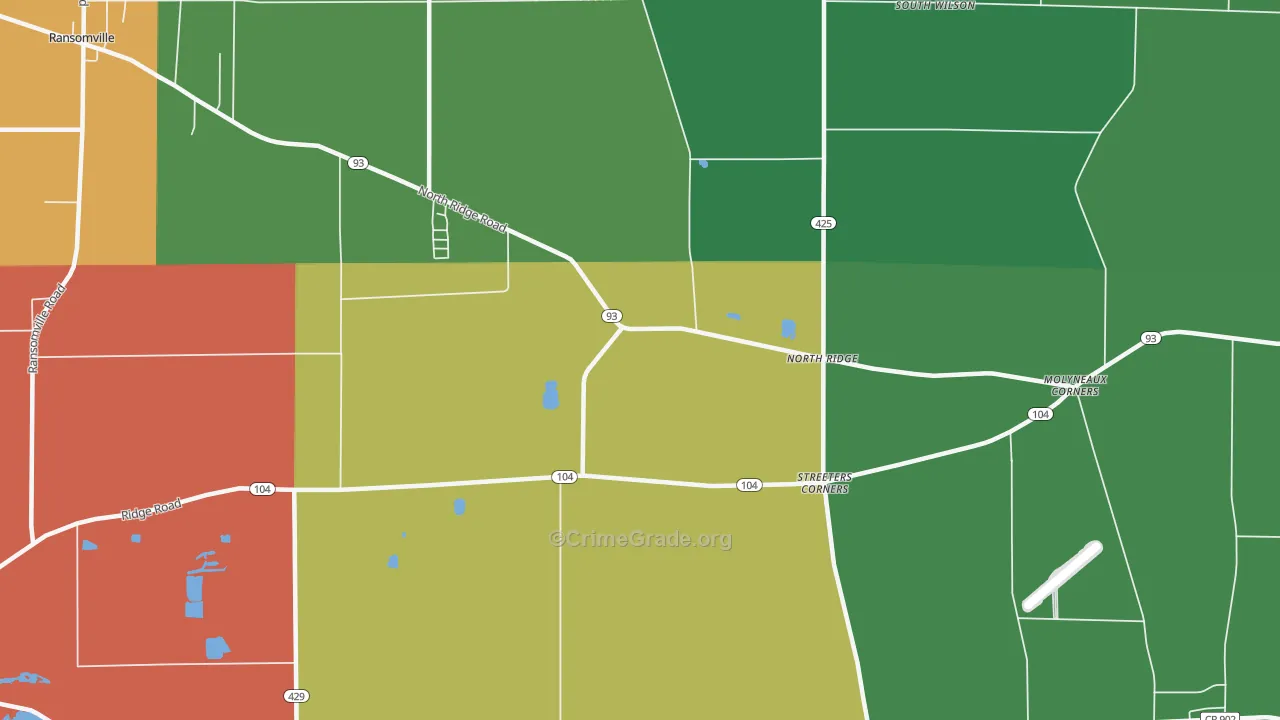 North Ridge, NY Map of Theft Rates