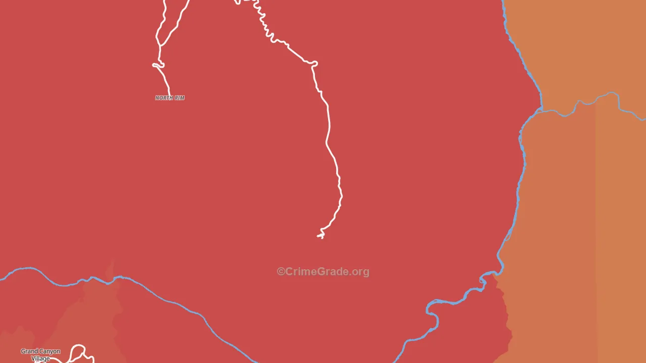 North Rim, AZ Map of Theft Rates