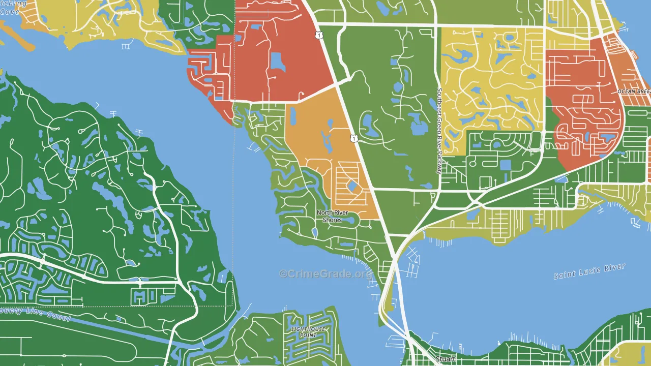 North River Shores, Stuart, FL Map of Theft Rates