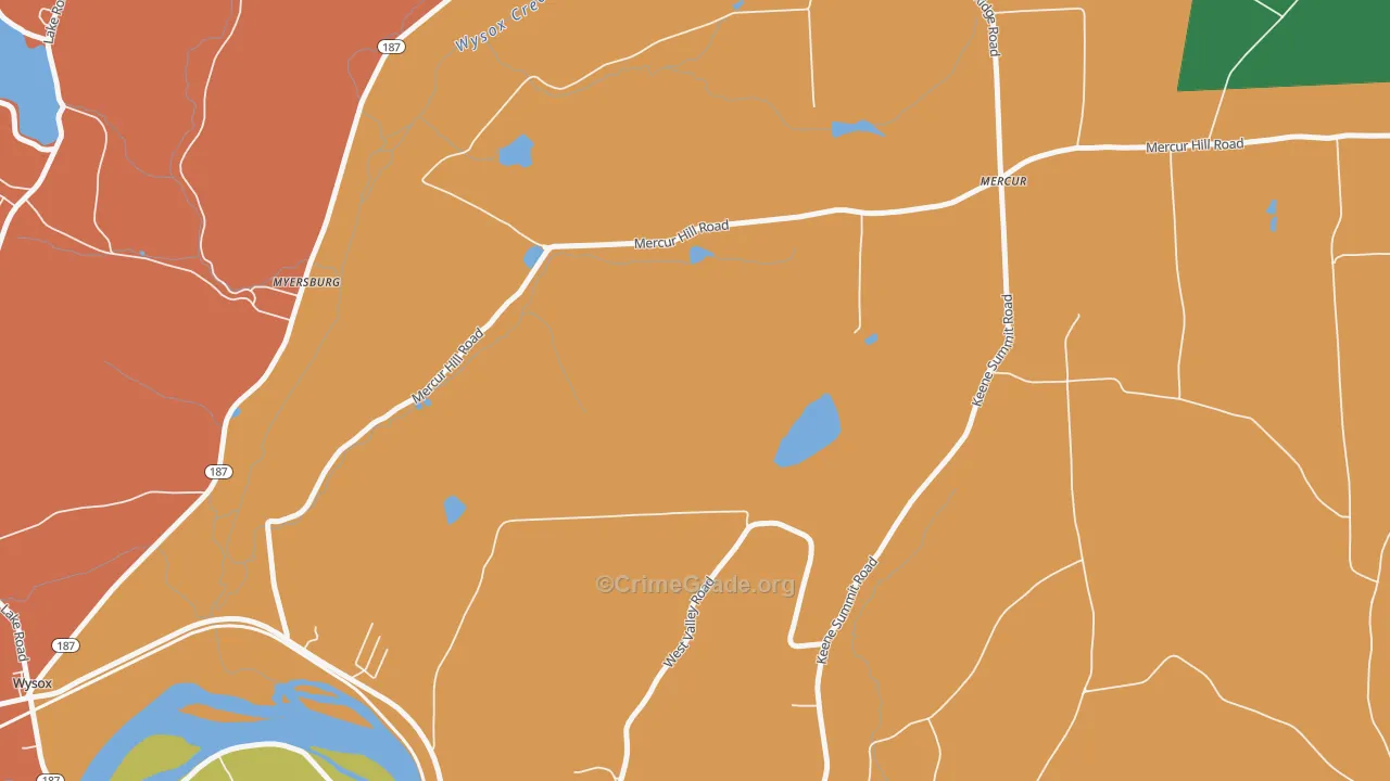North Rome, PA Map of Theft Rates