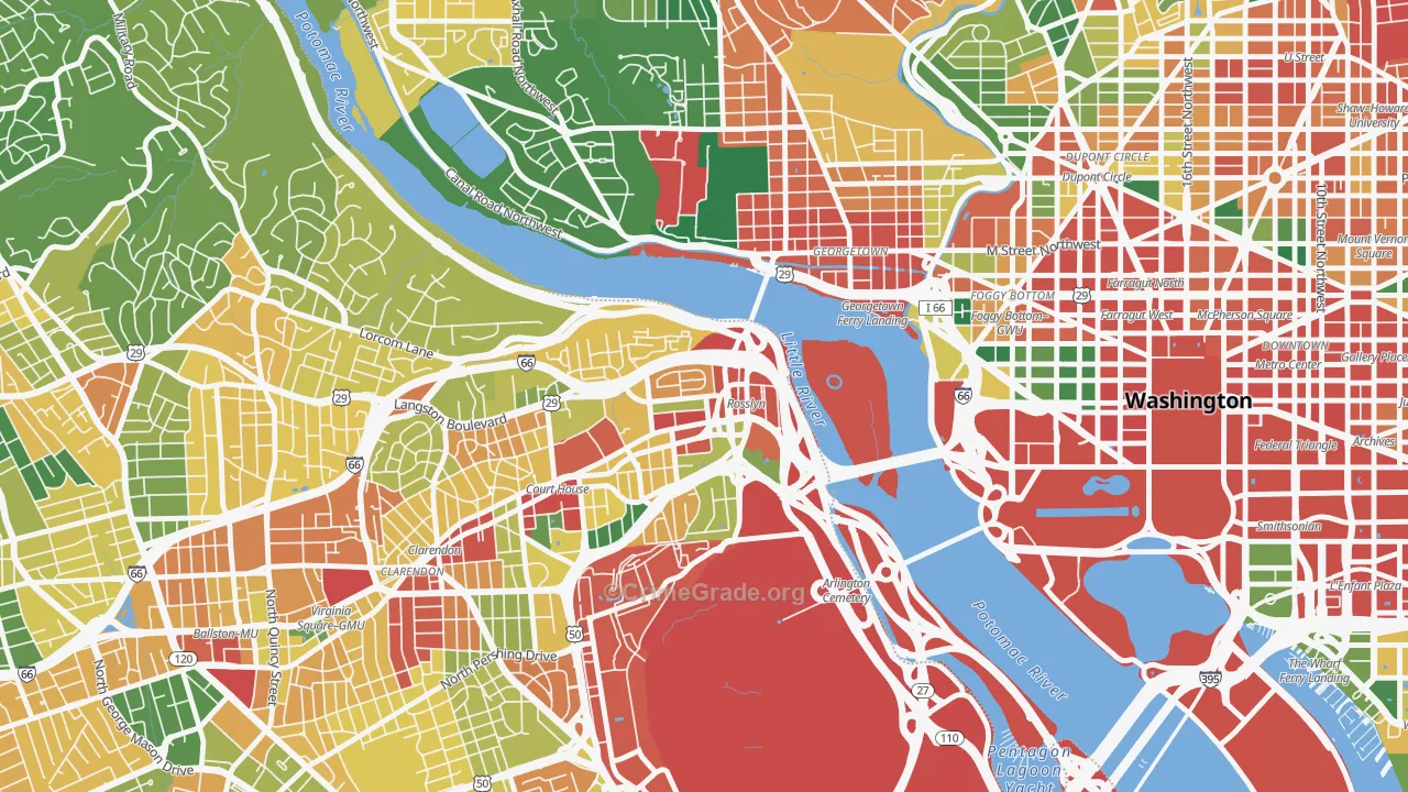 North Rosslyn, Arlington, VA Map of Theft Rates