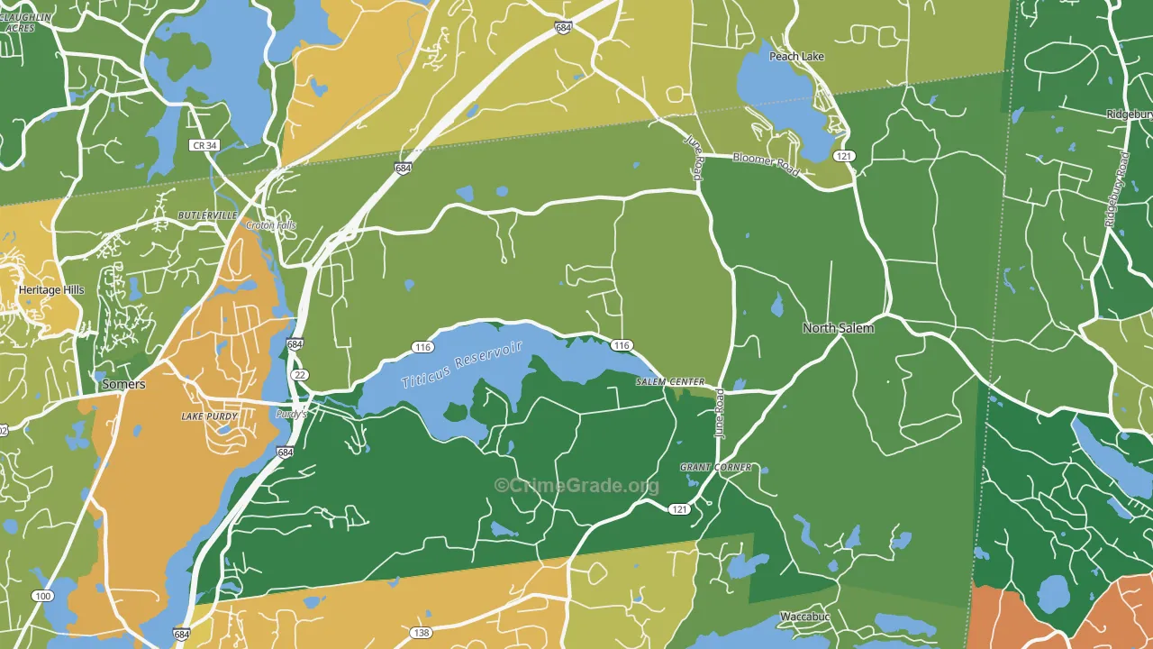 North Salem, NY Map of Theft Rates