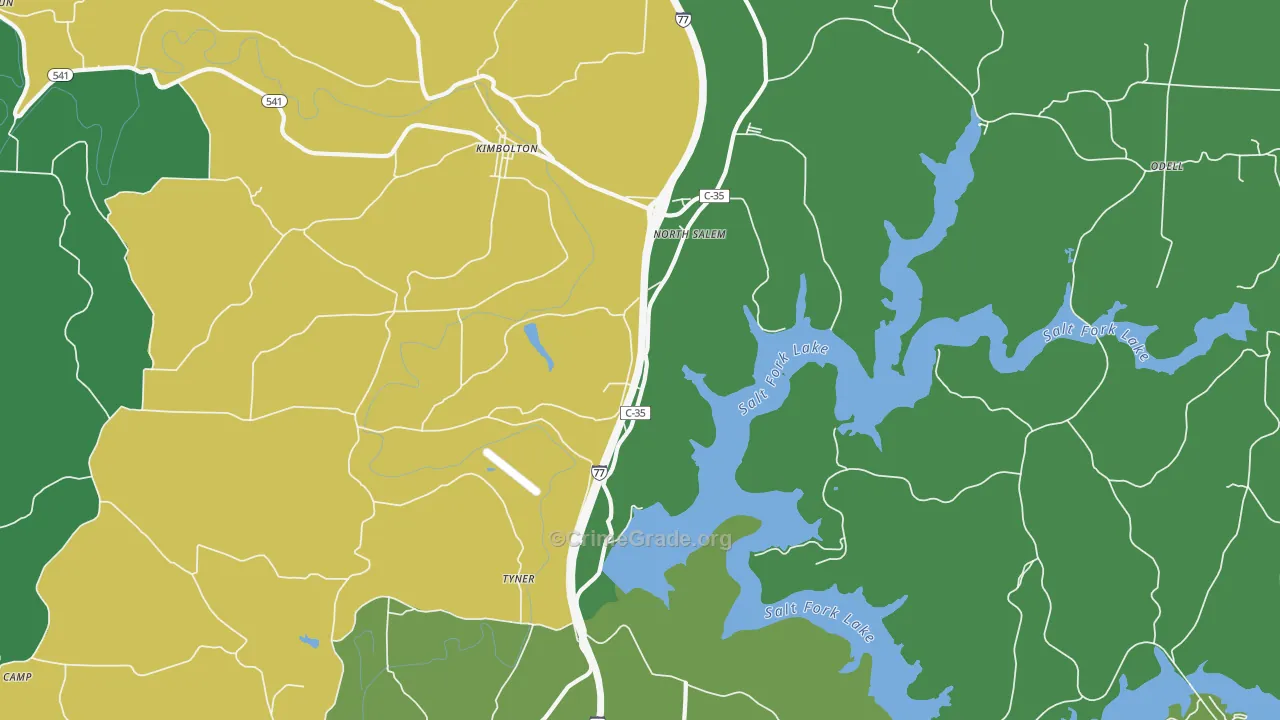North Salem, OH Map of Theft Rates
