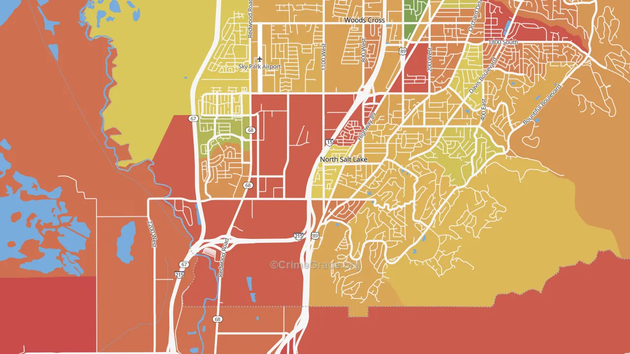 North Salt Lake, UT Map of Theft Rates