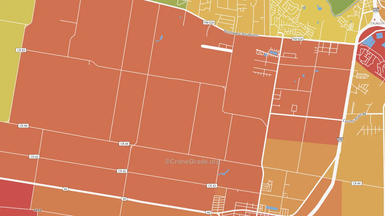 North San Pedro, TX Map of Theft Rates