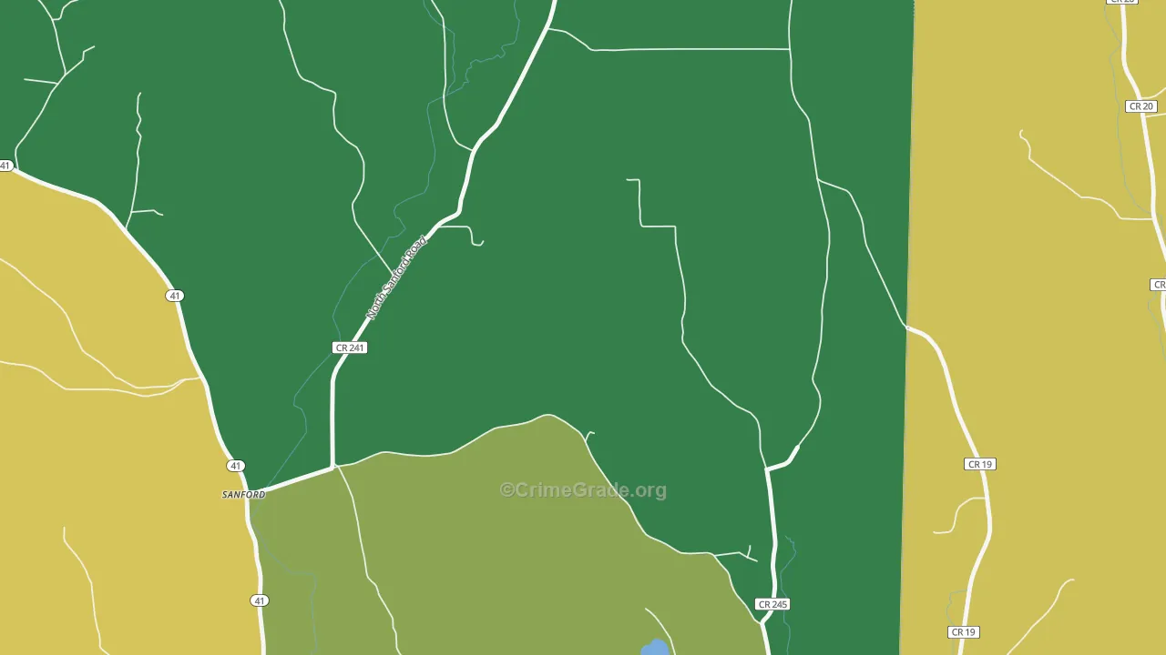 North Sanford, NY Map of Theft Rates