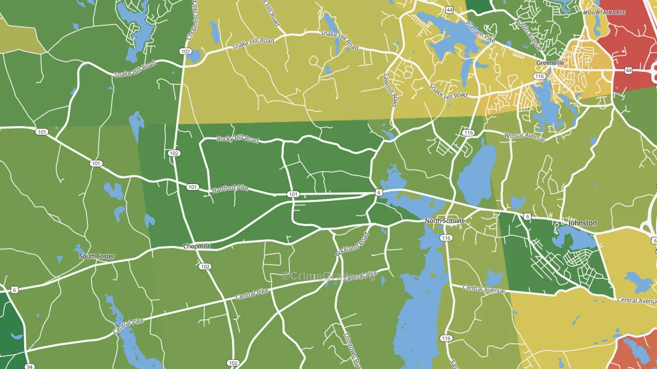 North Scituate, RI Map of Theft Rates