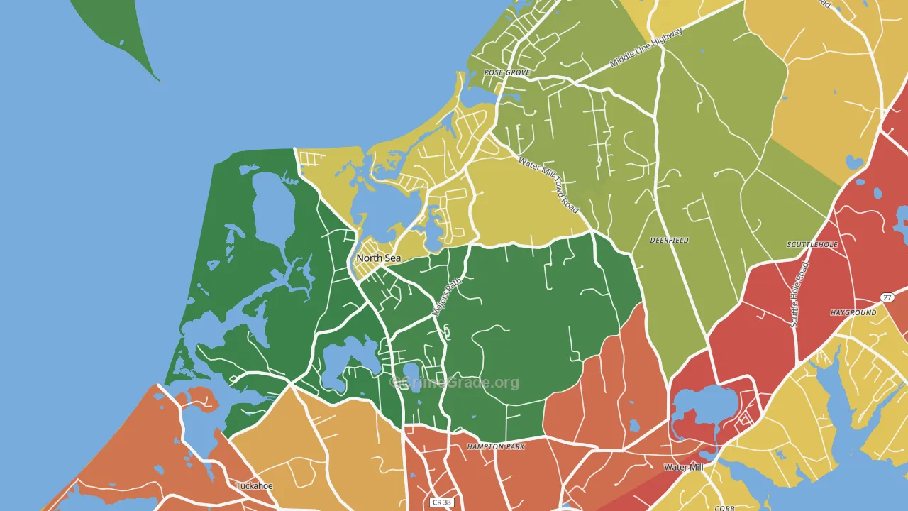 North Sea, NY Map of Theft Rates