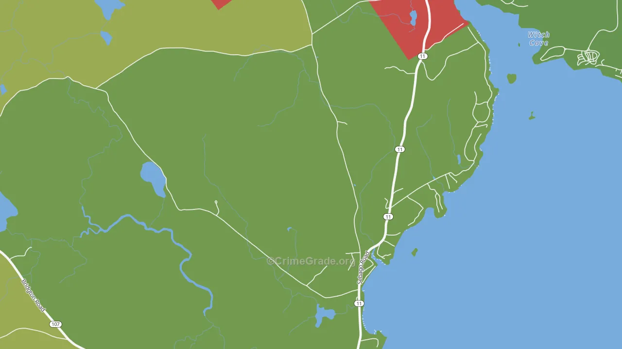 North Sebago, ME Map of Theft Rates