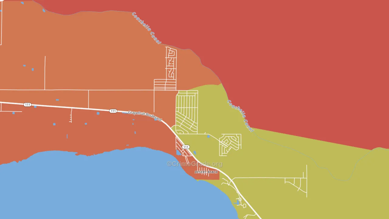 North Shore, CA Map of Theft Rates