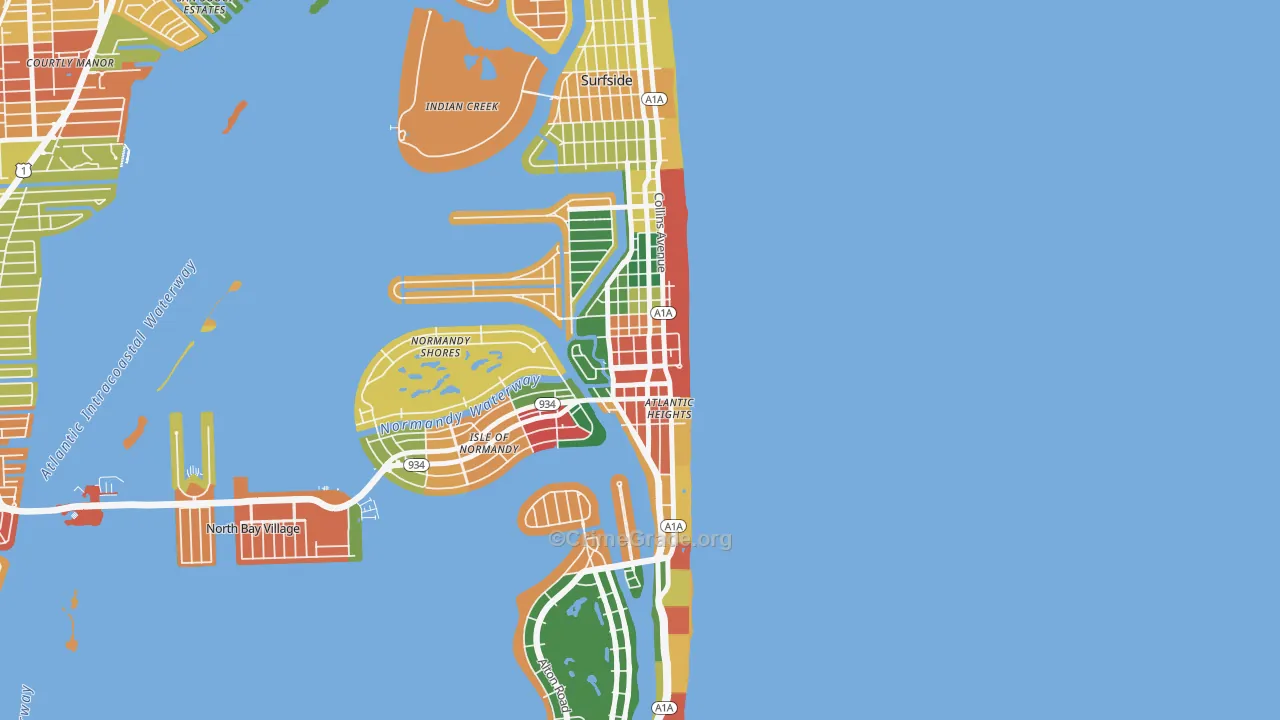 North Shores, North Bay Village, FL Map of Theft Rates