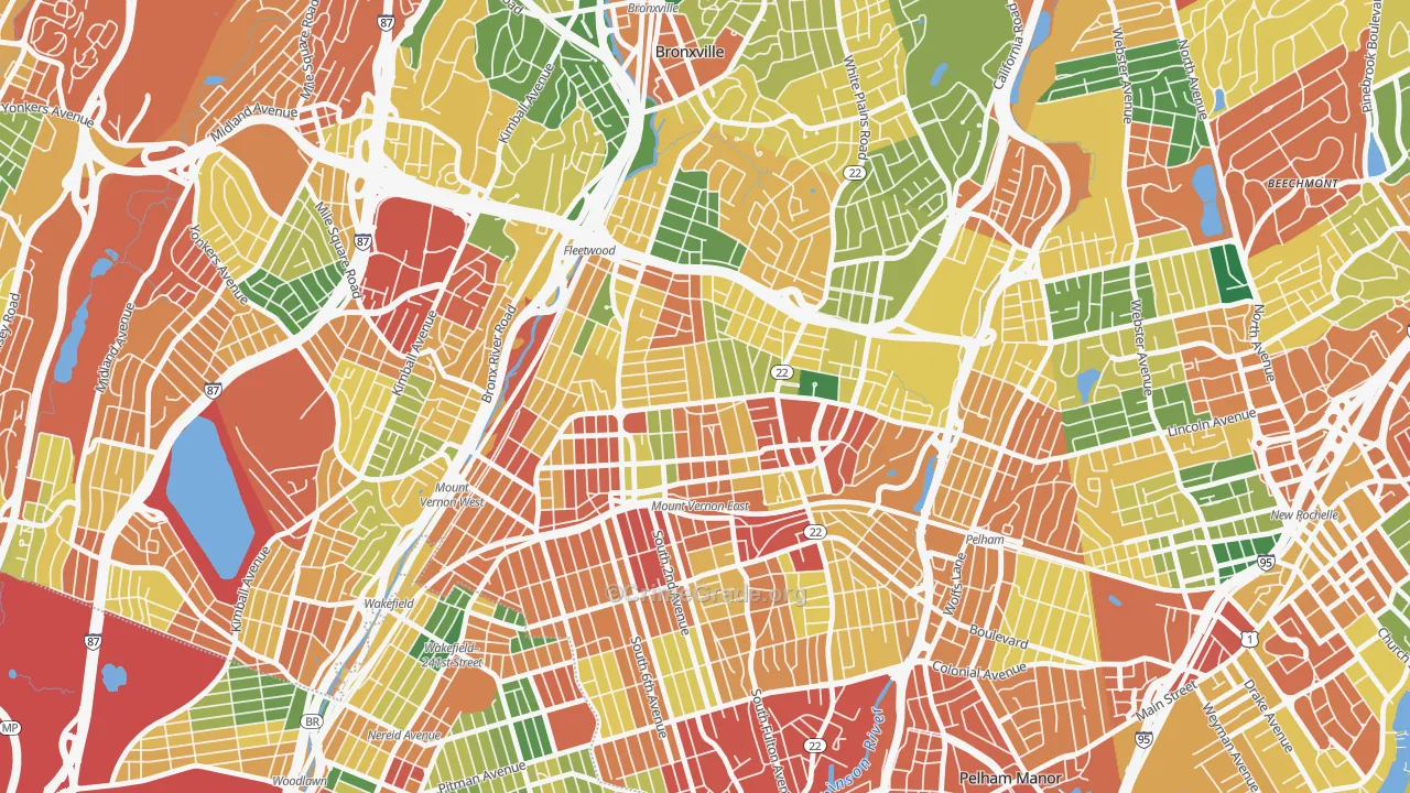 North Side, Mount Vernon, NY Map of Theft Rates