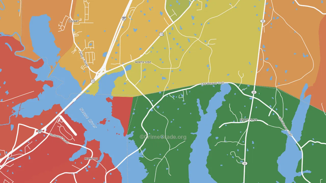 North Side, NC Map of Theft Rates