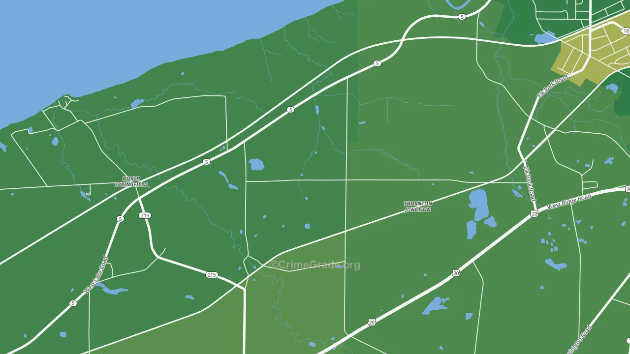North Springfield, PA Map of Theft Rates