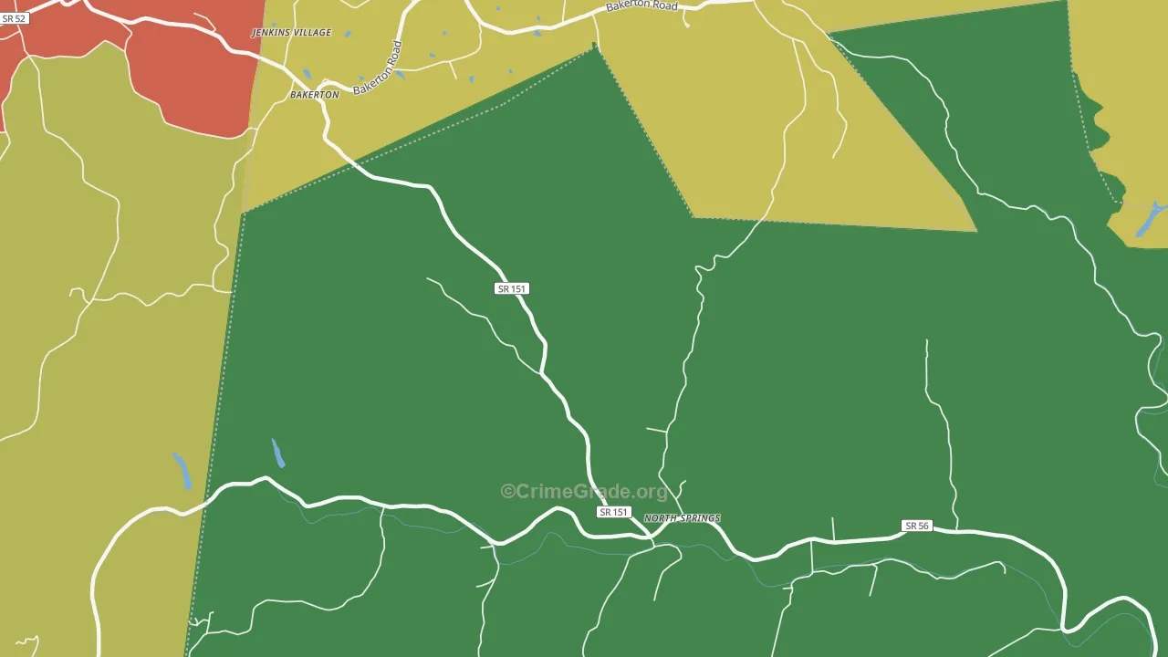 North Springs, TN Map of Theft Rates