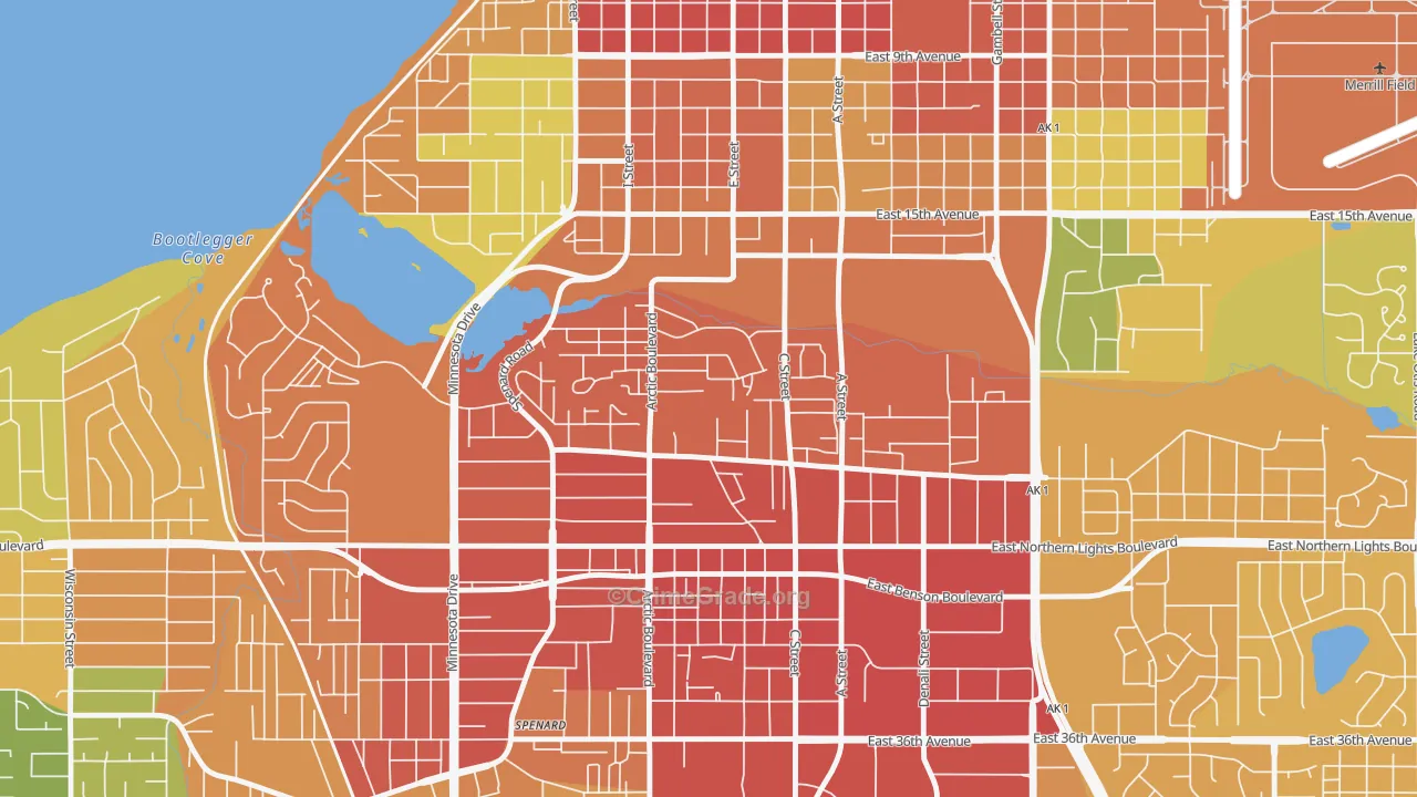 North Star, Anchorage, AK Map of Theft Rates