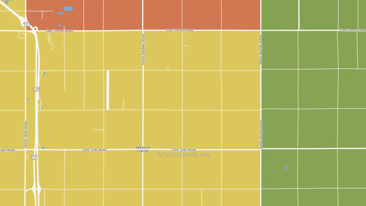 North Star, MI Map of Theft Rates