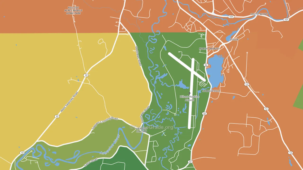 North Swanzey, NH Map of Theft Rates