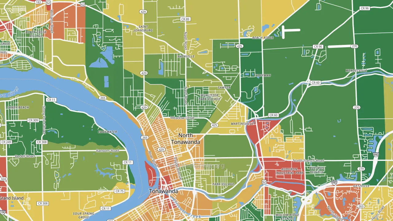 North Tonawanda, NY Map of Theft Rates