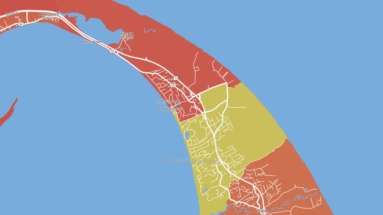 North Truro, MA Map of Theft Rates