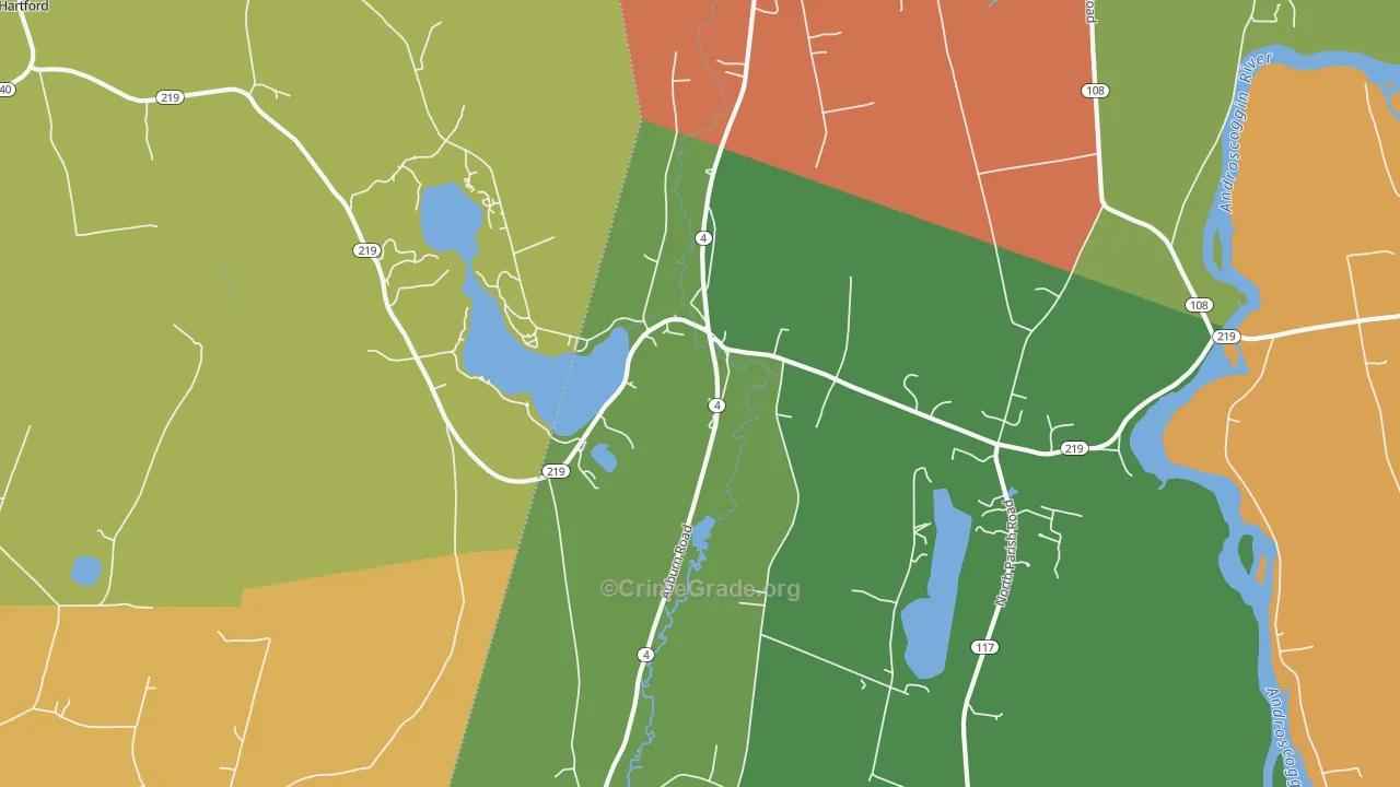 North Turner, ME Map of Theft Rates