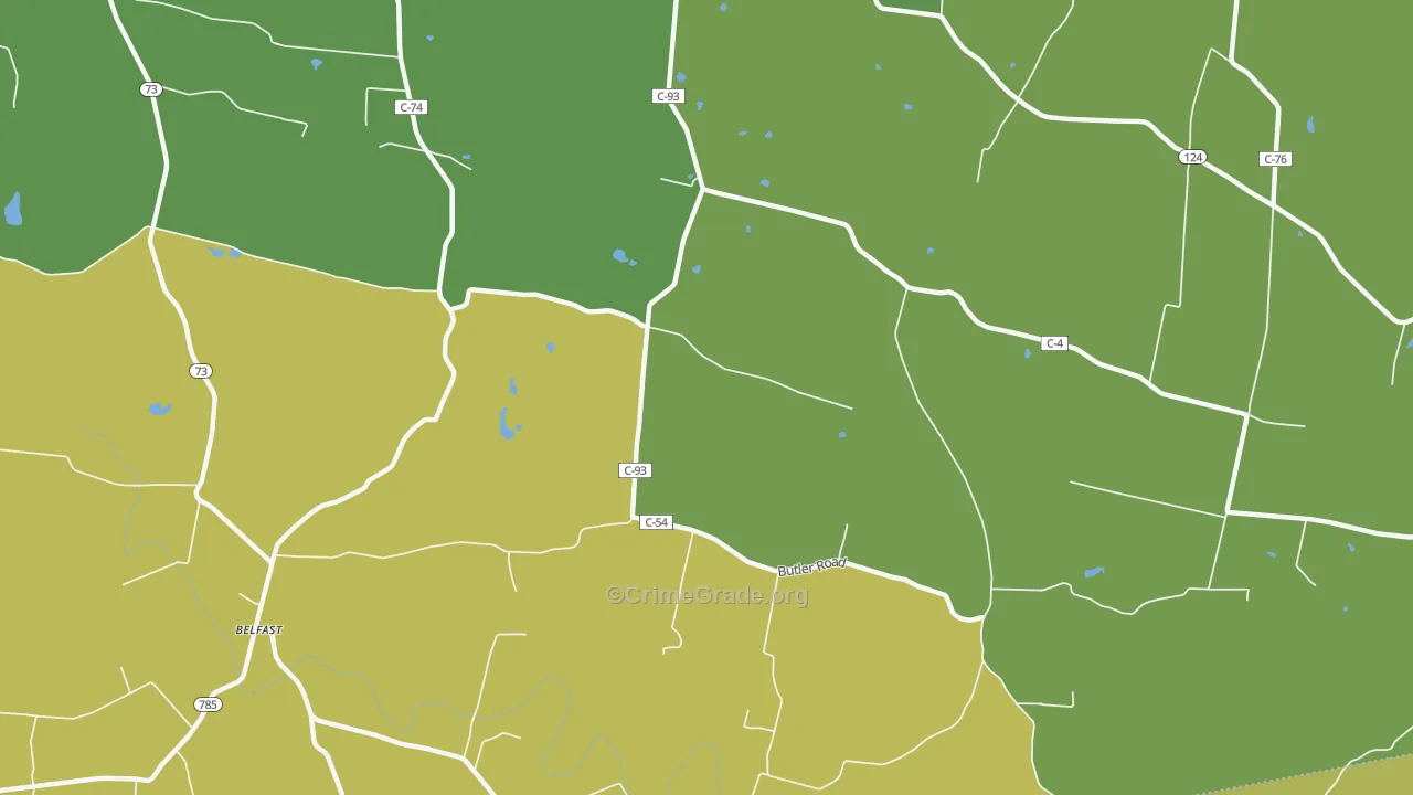 North Uniontown, OH Map of Theft Rates