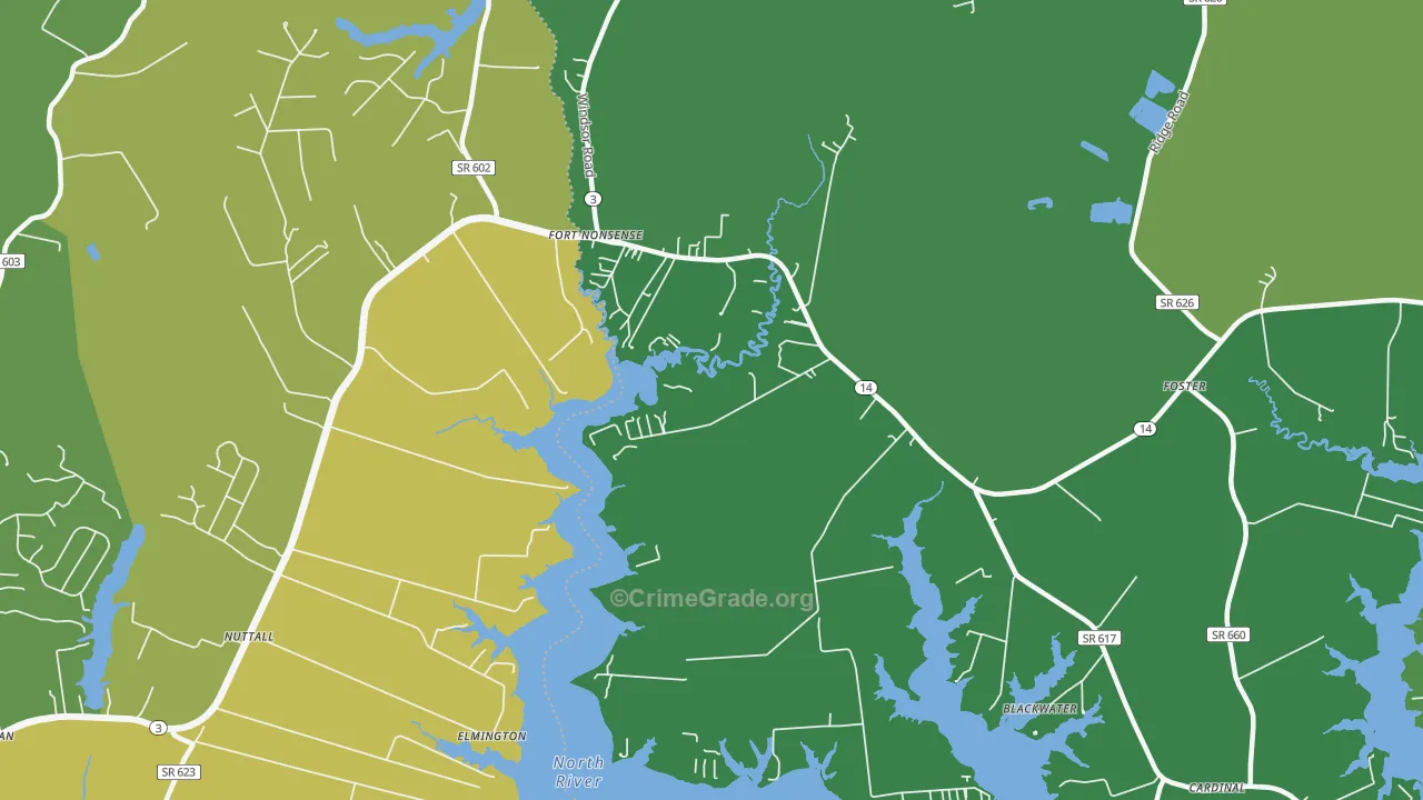 North, VA Map of Theft Rates