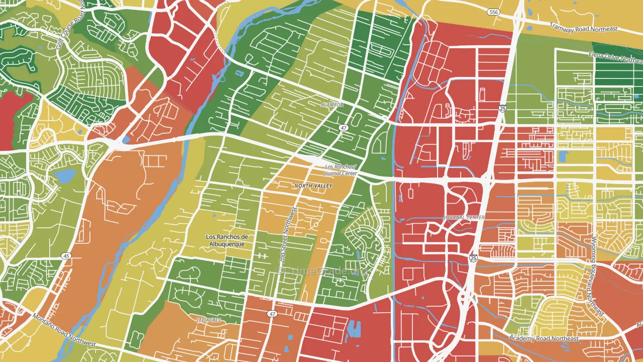 North Valley, NM Map of Theft Rates