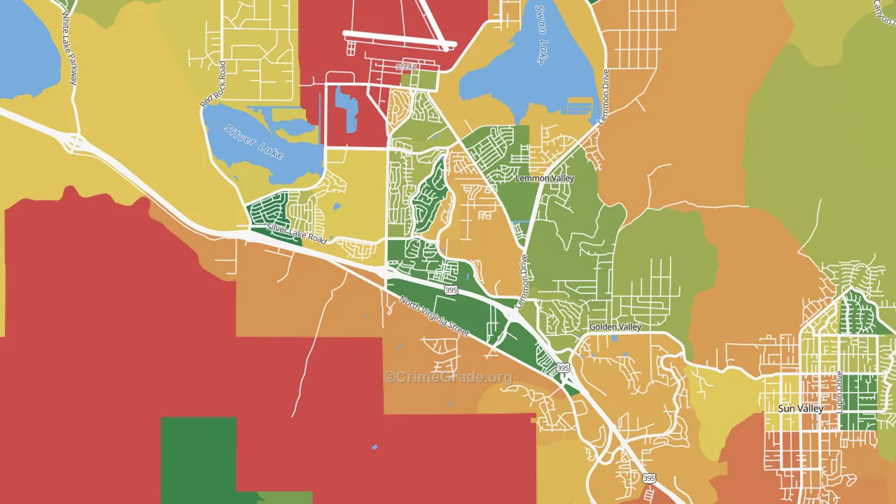 North Valleys, Reno, NV Map of Theft Rates