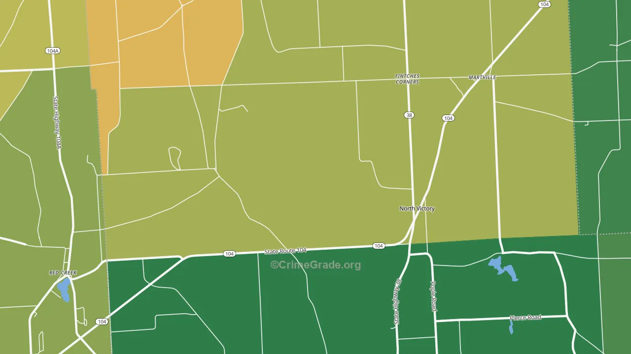 North Victory, NY Map of Theft Rates