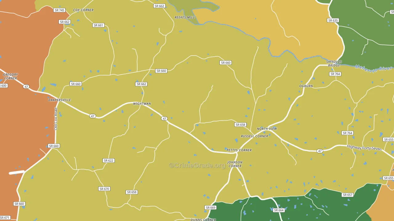 North View, VA Map of Theft Rates