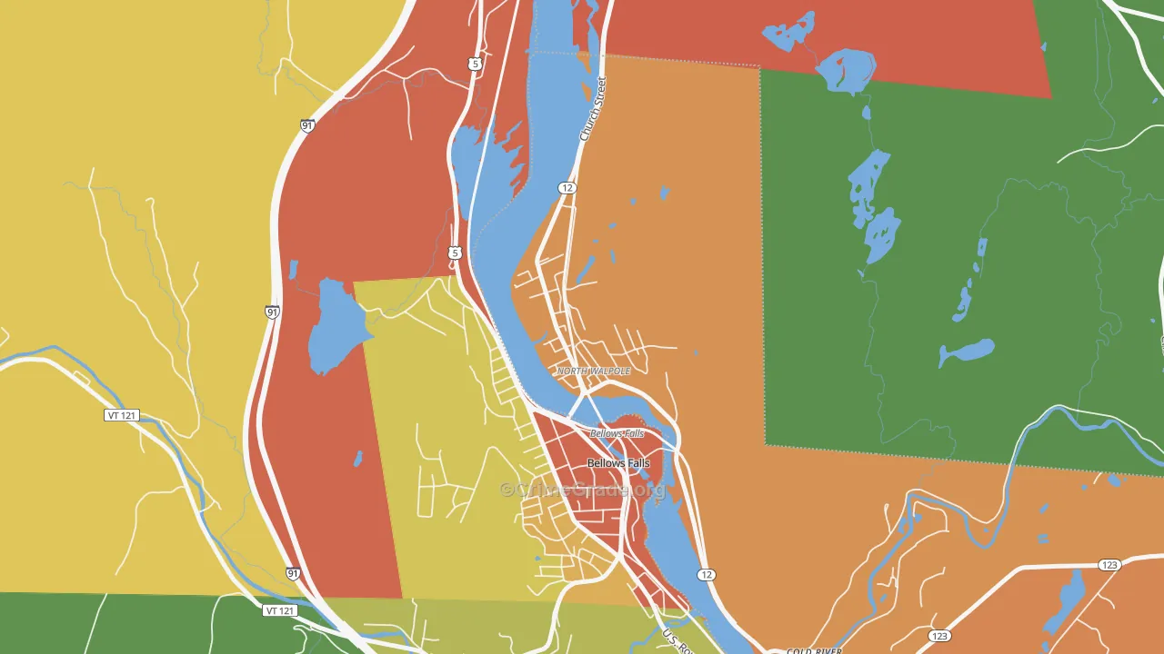 North Walpole, NH Map of Theft Rates
