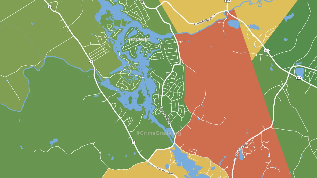 North Waterboro, ME Map of Theft Rates