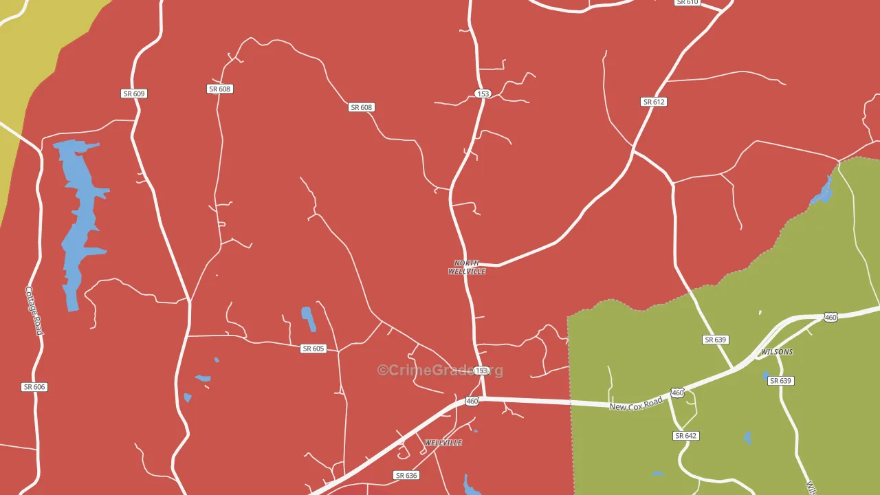 North Wellville, VA Map of Theft Rates