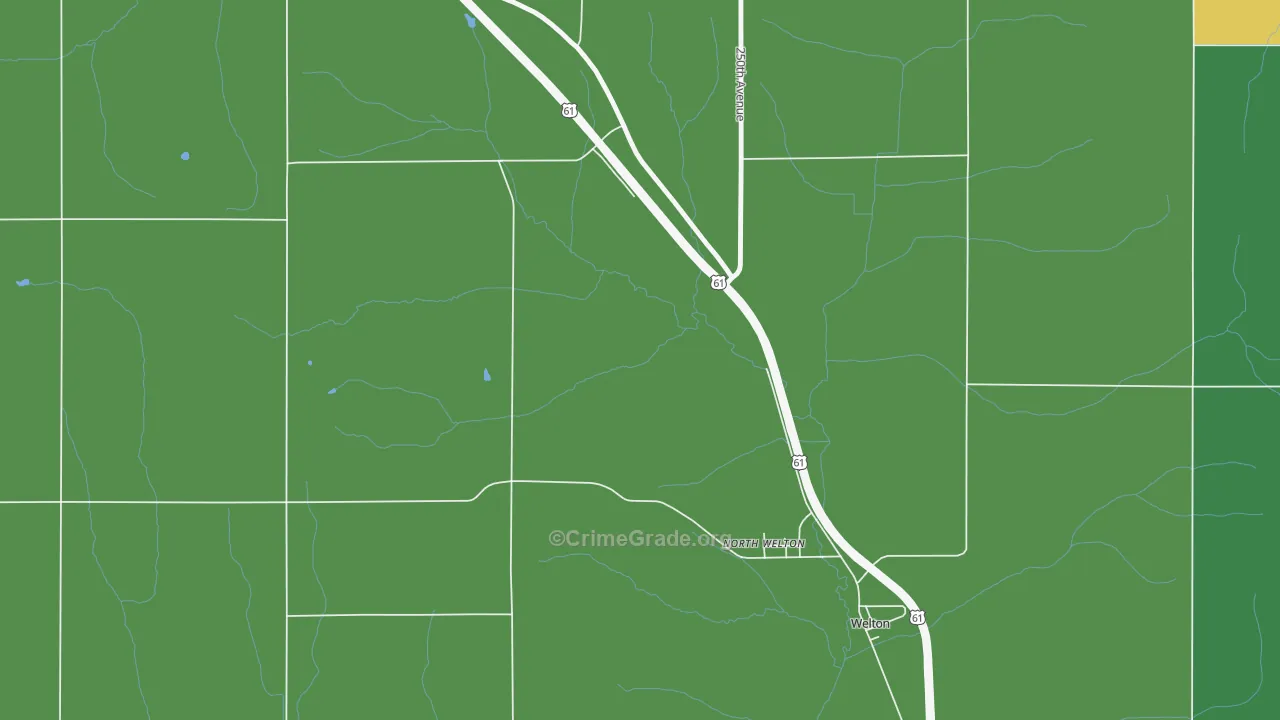 North Welton, IA Map of Theft Rates