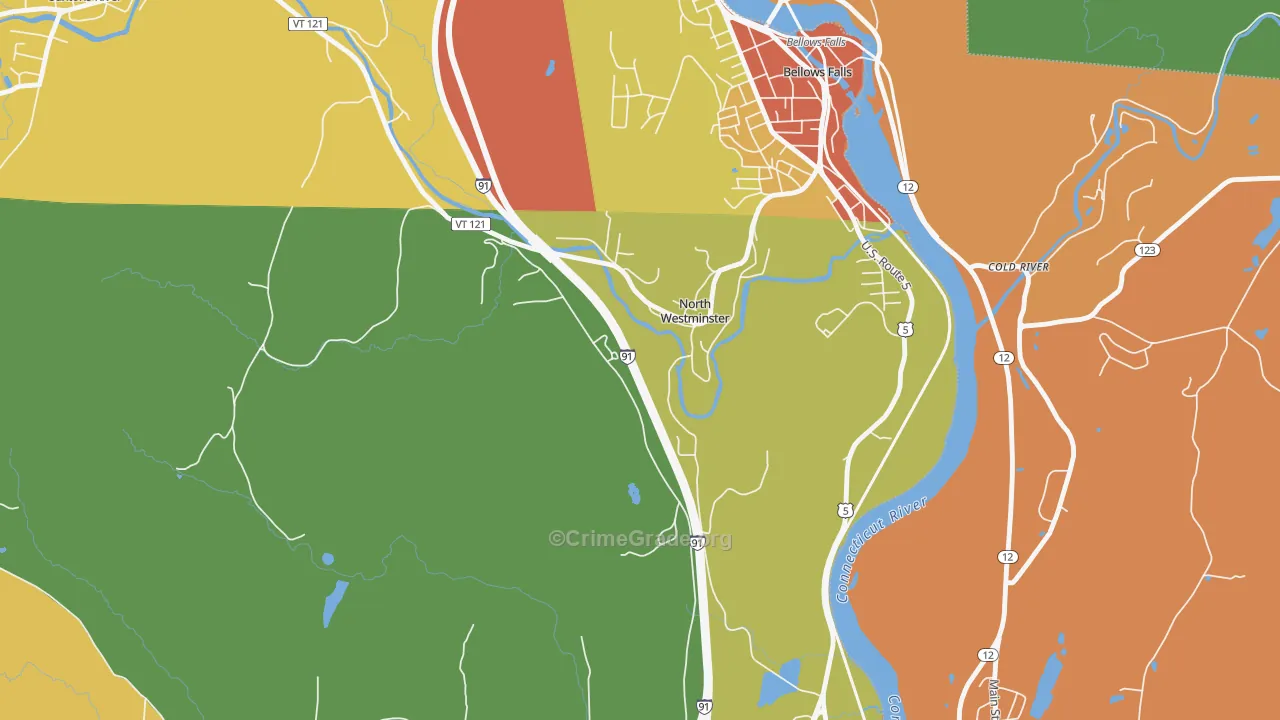 North Westminster, VT Map of Theft Rates