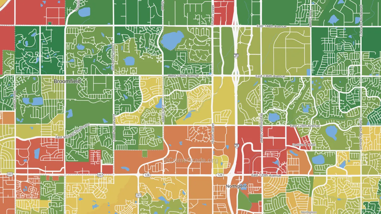North Westminster, Westminster, CO Map of Theft Rates