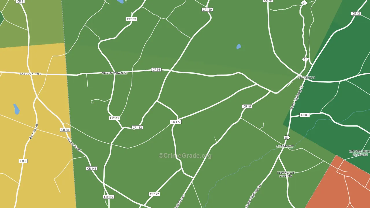 North Winfield, NY Map of Theft Rates