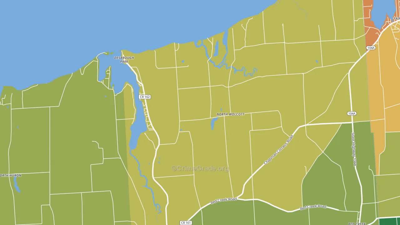 North Wolcott, NY Map of Theft Rates